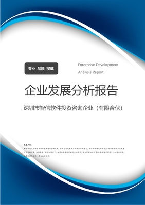 深圳市智信軟件投資咨詢企業(有限合伙)企業發展分析報告
